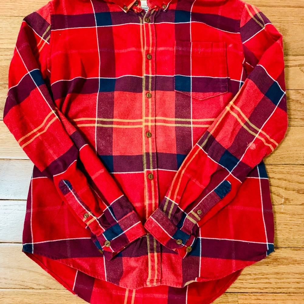 Barbour Sz. SMALL flannel button down plaid shirt